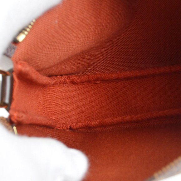 Authenticity Guarantee LOUIS VUITTON NAVONA HAND BAG POUCH PURSE DAMIER EBENE N5 - Picture 7 of 8
